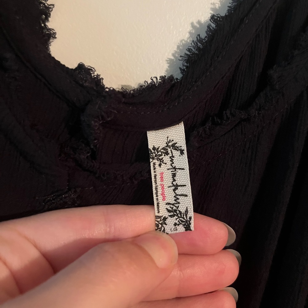 SOLD Free People | Sway With Me Trapeze Dress in Black Size Large - Picture 8 of 10